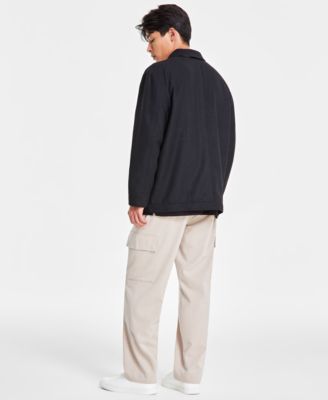 Men's Shirt Jacket, Car Coat, Pants & T-Shirt Outfit