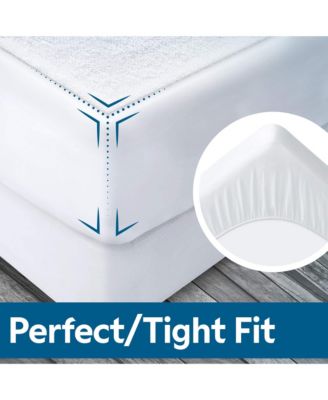 Twin XL Mattress Protector Fitted Sheet - Terry Cotton Waterproof Mattress Protector- Soft & Comfortable Mattress Cover with 13 Inch Deep Pockets for Snug Fit.