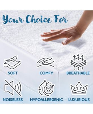 Waterproof and Zippered Terry Cotton Mattress Encasement - Twin Size - White