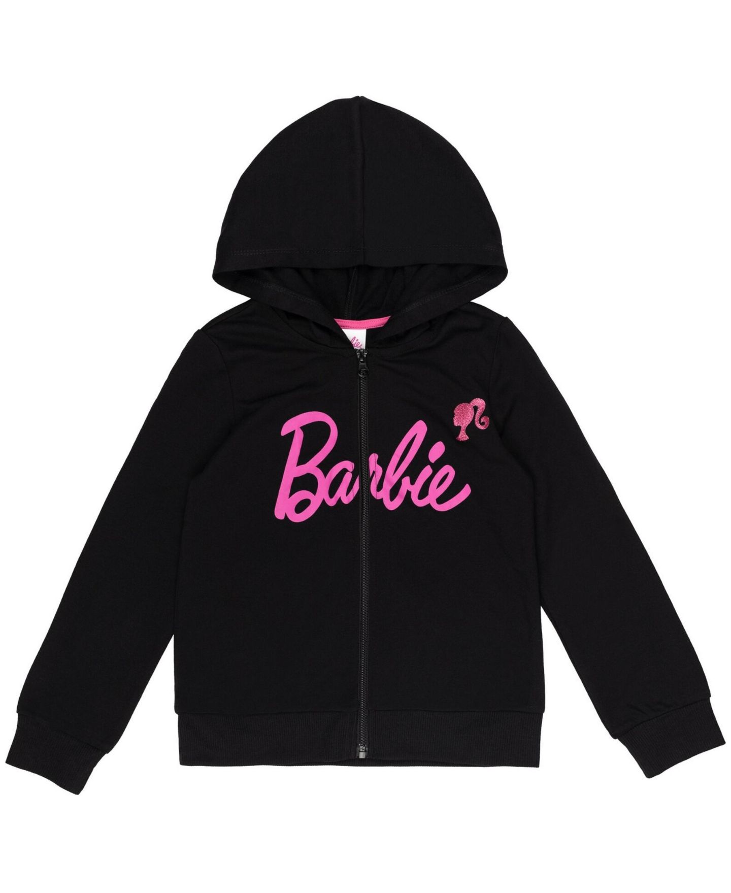 Худи Barbie Zip-Up для девочек, цвет: Чёрный розовый — фото 1