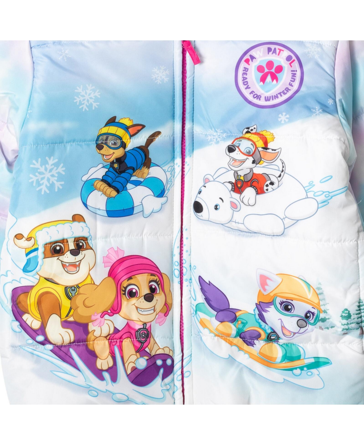 Paw Patrol Toddler Girls Everest Rubble Marshall Zip Up Puffer Jacket to