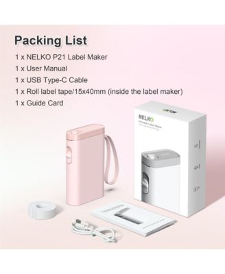 Label Maker Machine with Tape, P21-A Portable Bluetooth Label Printer, Wireless Built-in Cutter Sticker Maker Mini Label Makers with Multiple Templates for Organizing Storage Office Home, Green