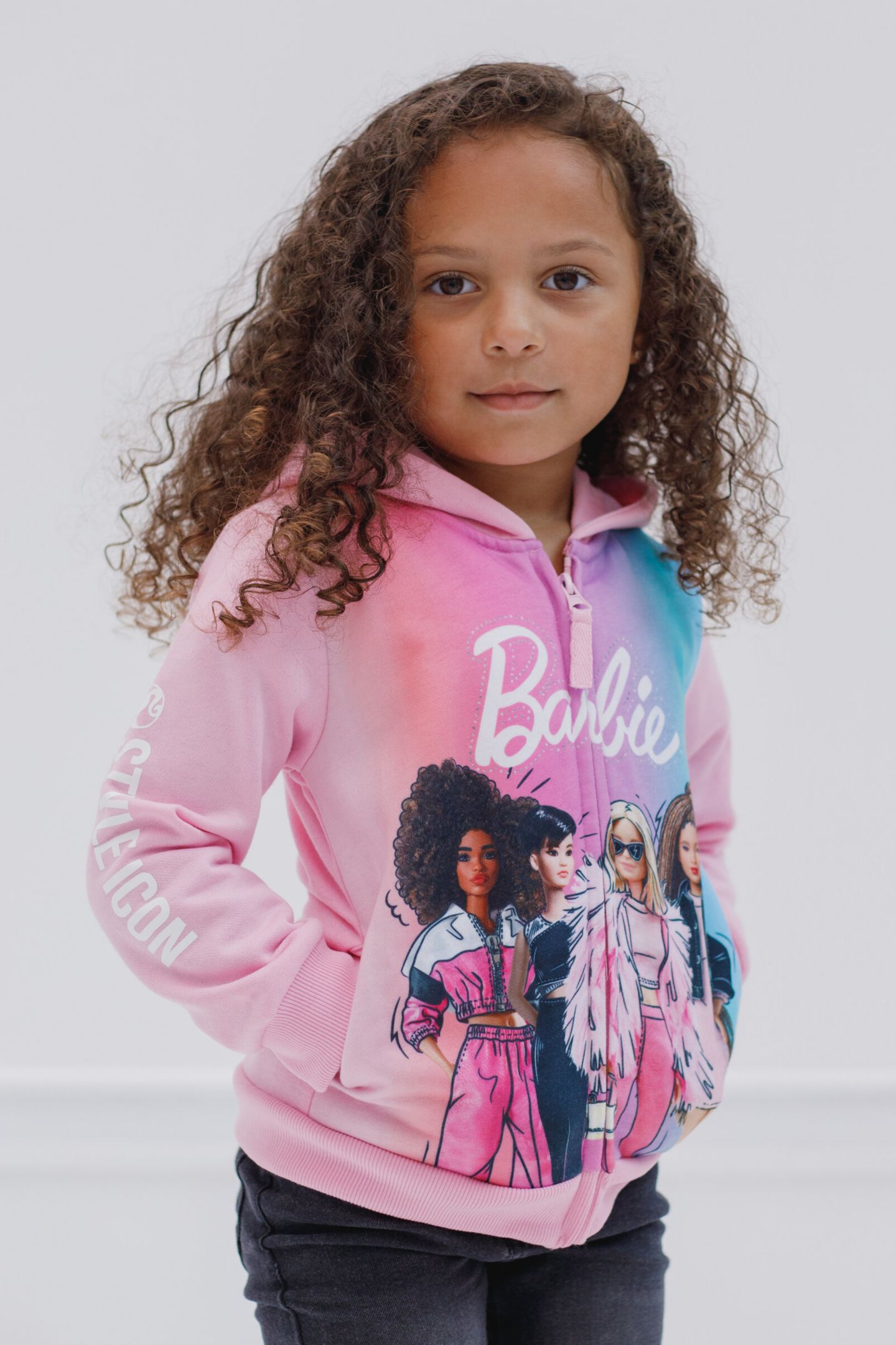 Худи Barbie Zip-Up для девочек, цвет: Розовый синий — фото 3