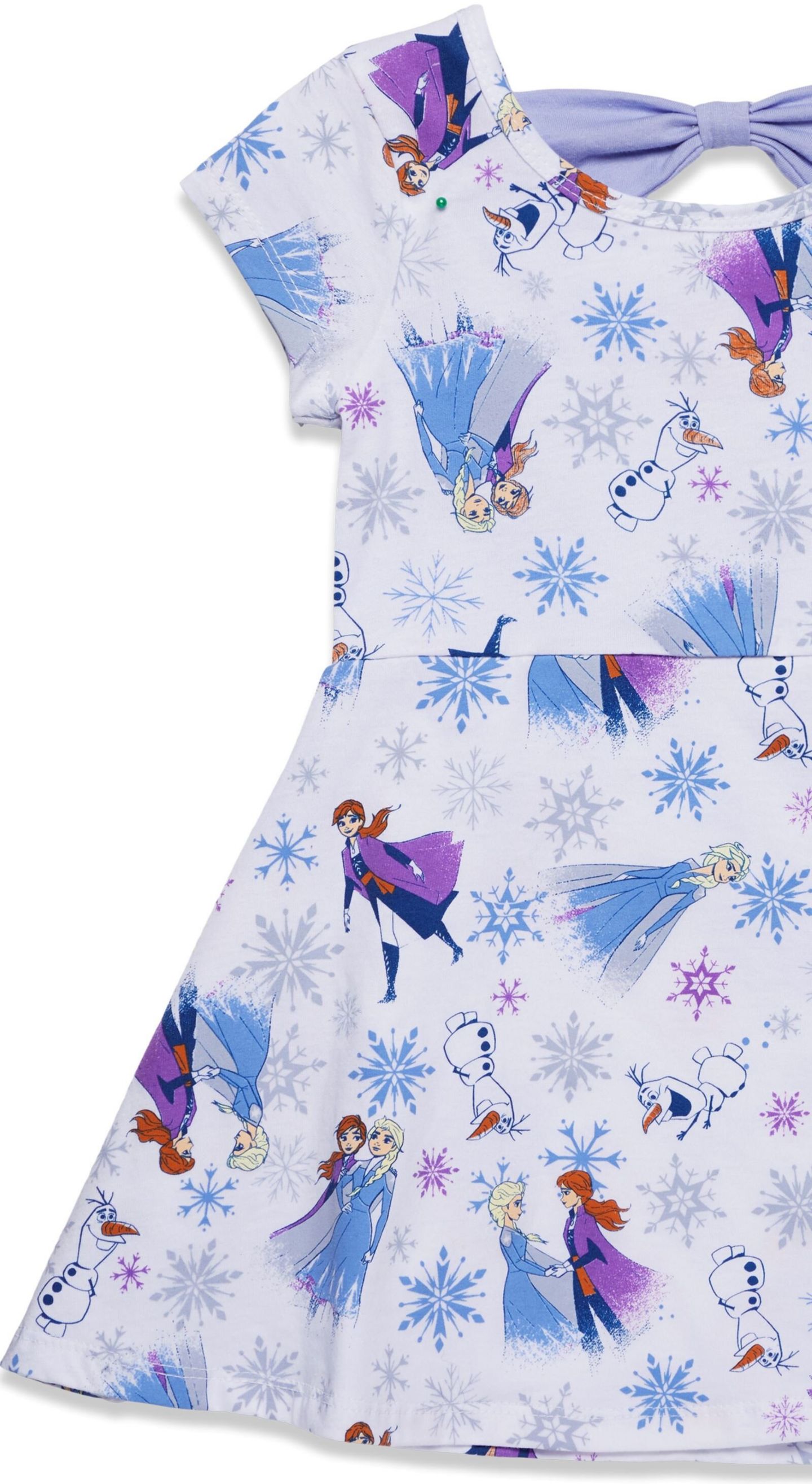 Платье Frozen Disney Elsa Princess Anna Olaf Christmas Skater Dress to для девочек-малышей, цвет: Белый / Фиолетовый — фото 2