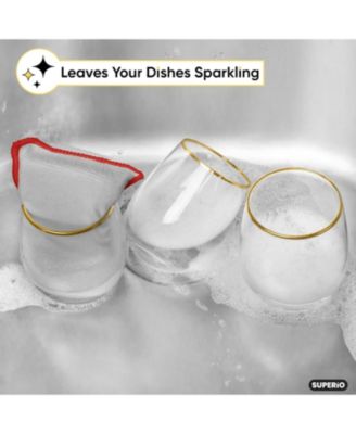 Microfiber Kitchen Dishwashing Sponges, 3-Pack Scrubbing Sponges