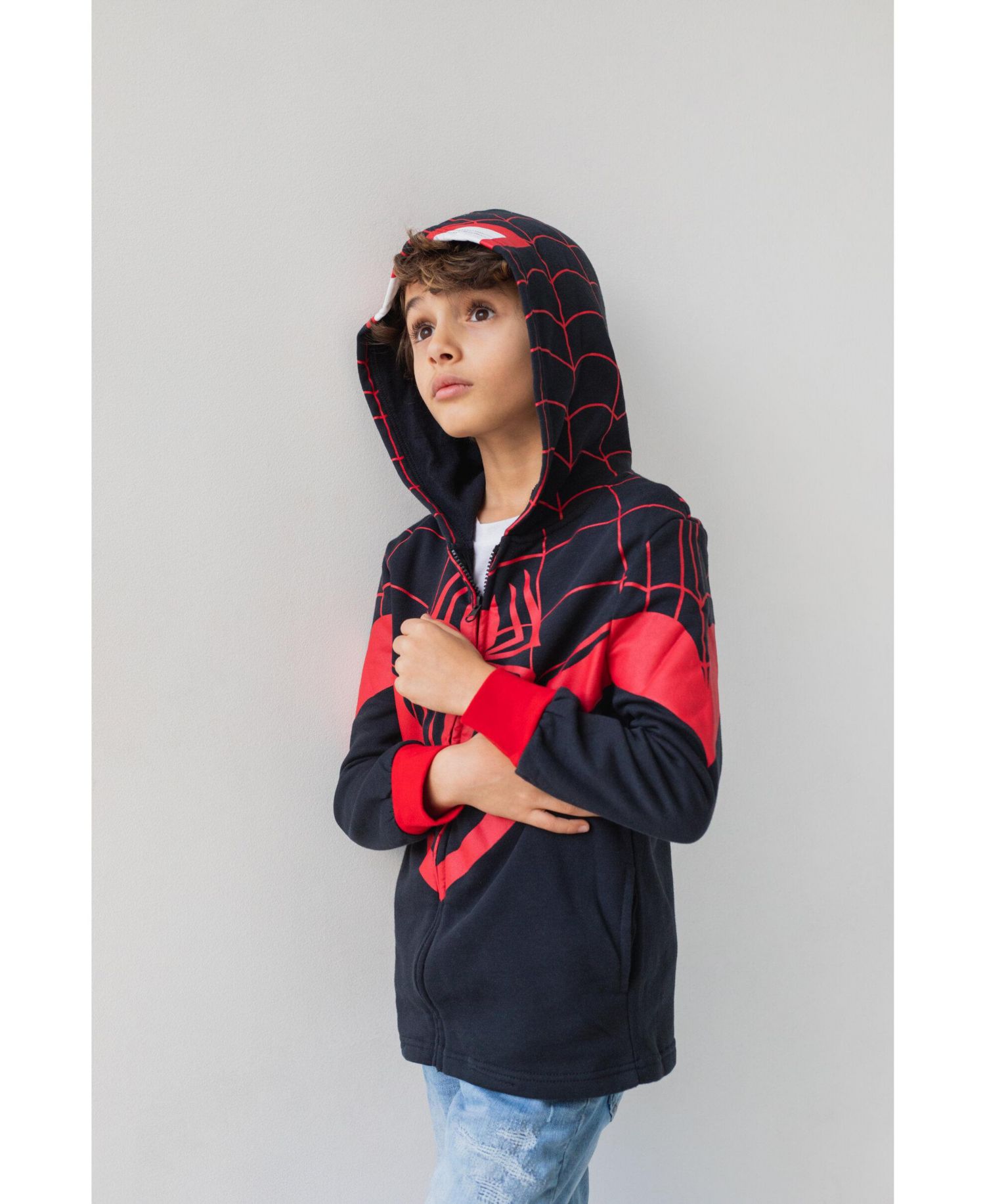 Toddler Boys Spider-Man Spider-Verse Venom Zip Up Hoodie to