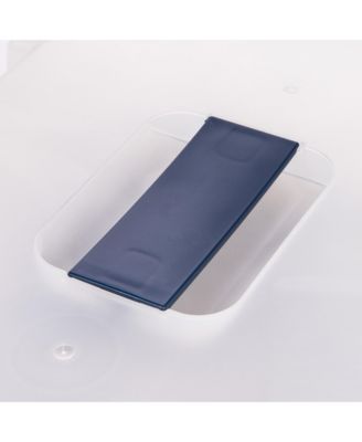 Large Enclosed Hooded Litter Box with Front Door Flap and Scoop, Entry Gate for Privacy and Keeping Litter Inside, Blue