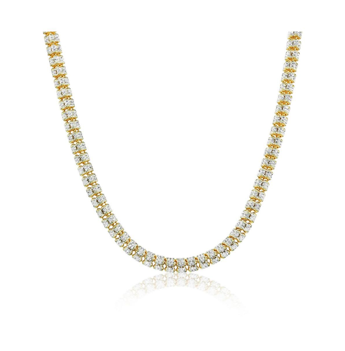 Sterling Silver 5mm D-c Ice Barrel Chain - Two-Tone - Two-tone