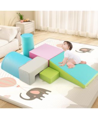 Kids 6 Pieces Foam Climbing Blocks Indoor Climb and Crawl Activity Playset with Rectangles