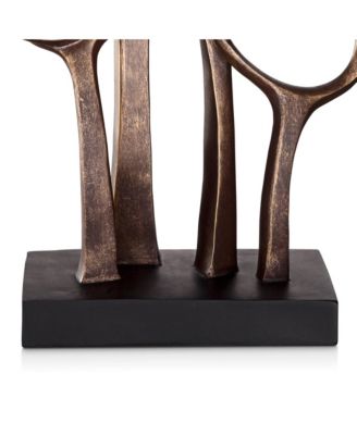 Abstract Family Modern Rustic Standing Sculpture Tall 19 1/4" High Bronze Brown Cast Resin for Living Room Dining Bathroom Bedroom Office End Table Book-Shelf Mantle Dresser