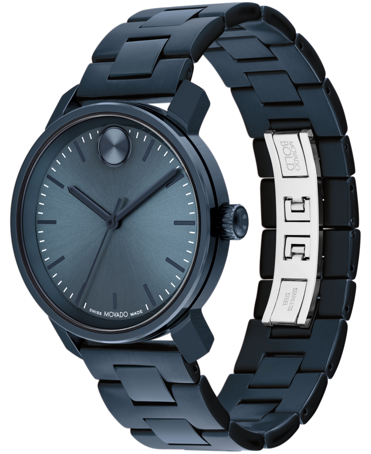 Movado Men's Bold Access Swiss Quartz Ionic Plated Blue Steel Watch 41mm In Blue
