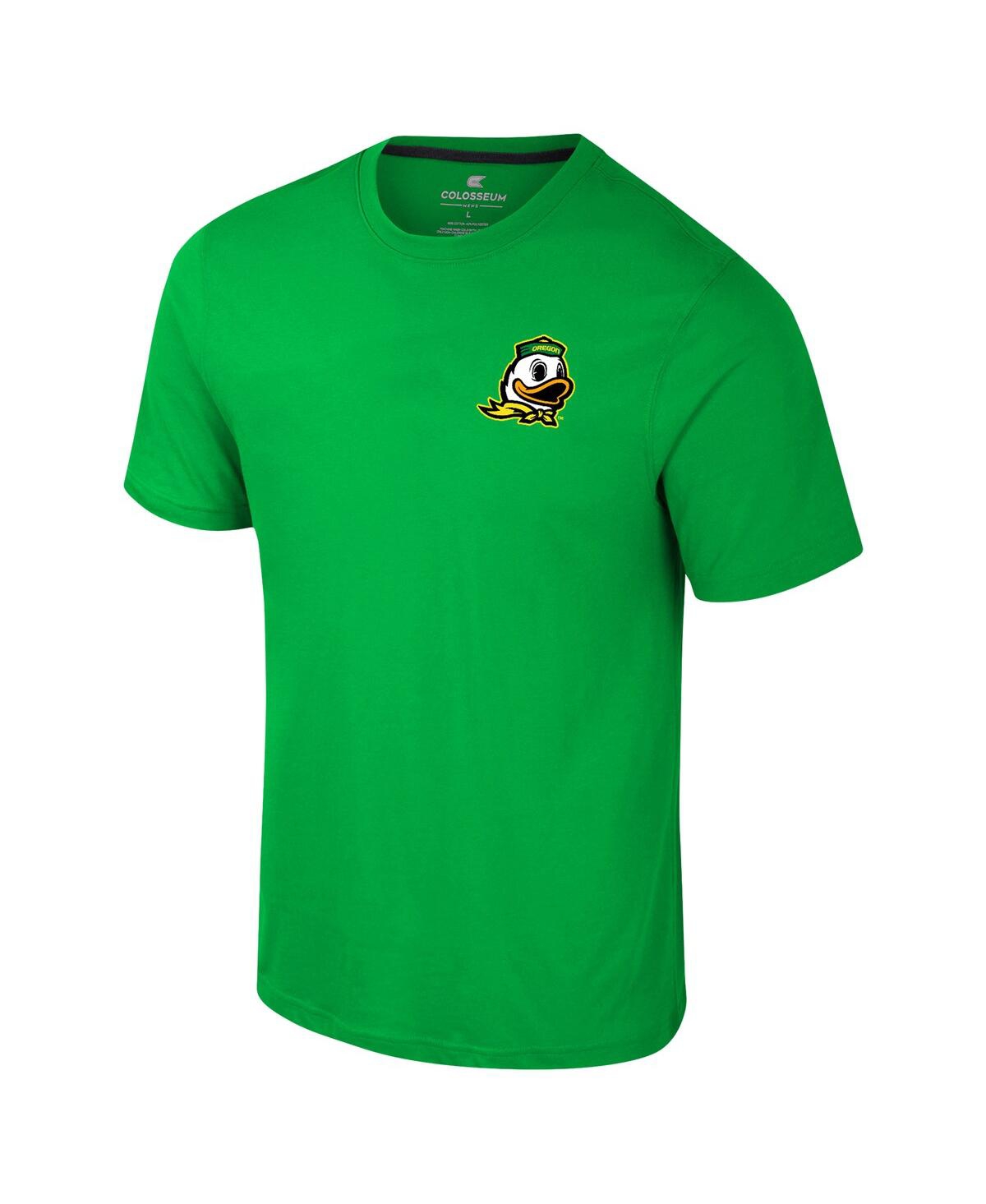 Colosseum Men's Green Oregon Ducks Logo Lockup 2-hit Active Blend T-shirt In Green