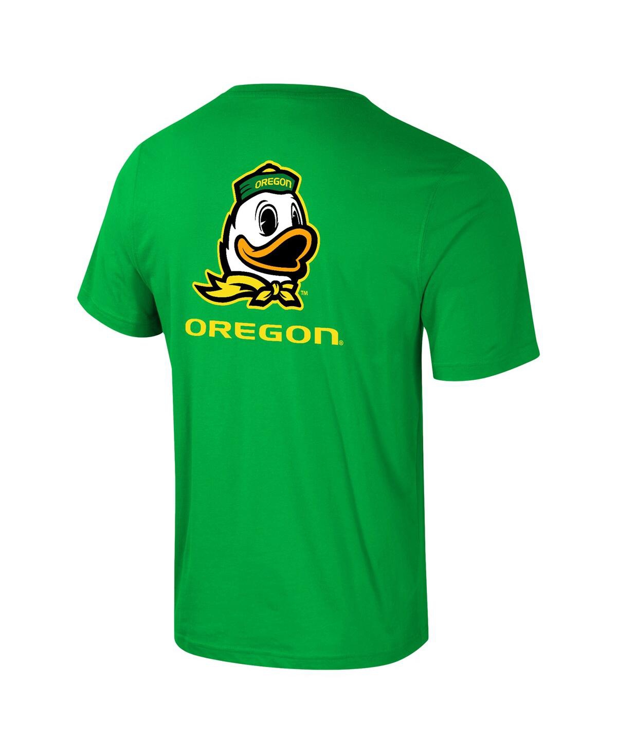 Colosseum Men's Green Oregon Ducks Logo Lockup 2-hit Active Blend T-shirt In Green