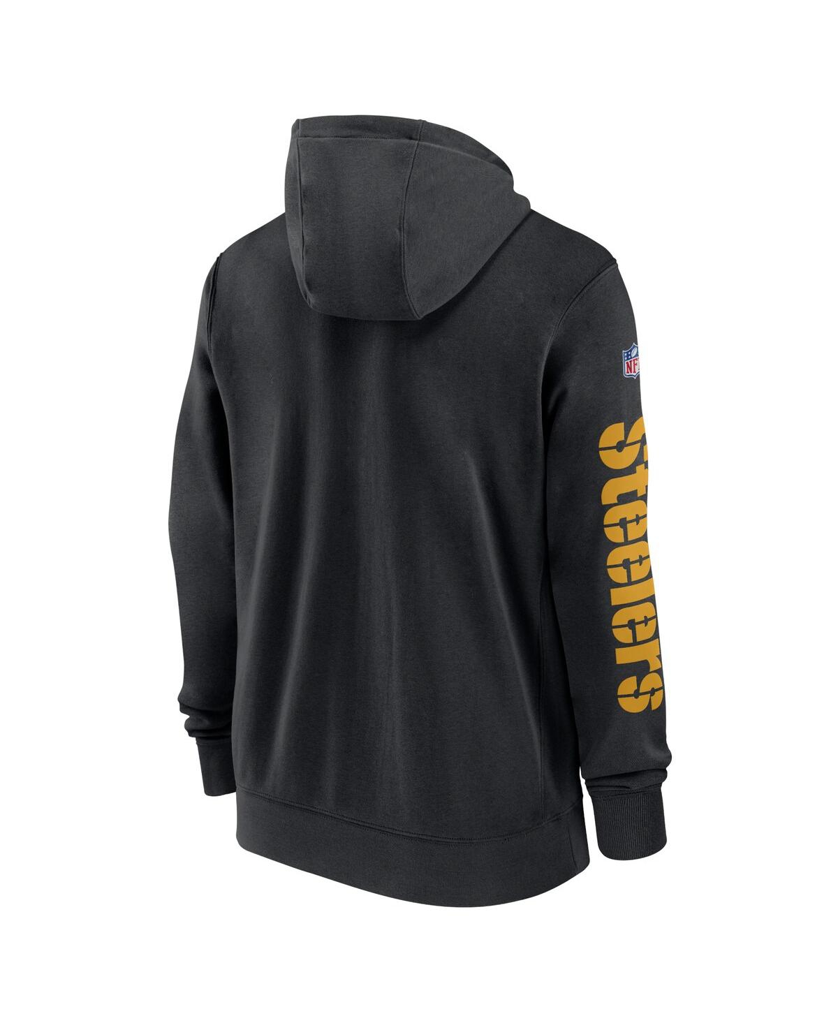 Nike Men'sPittsburgh Steelers 2024 Sideline Club Full-Zip Hoodie - Black