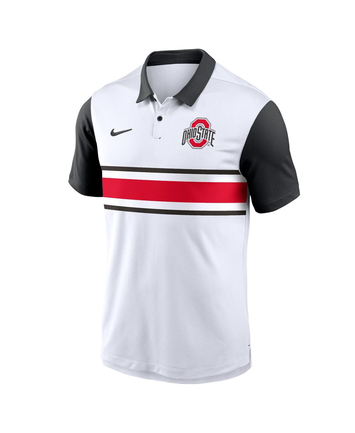 Nike Men'sOhio State Buckeyes Primetime Campus Vapor Performance Polo - White, Black