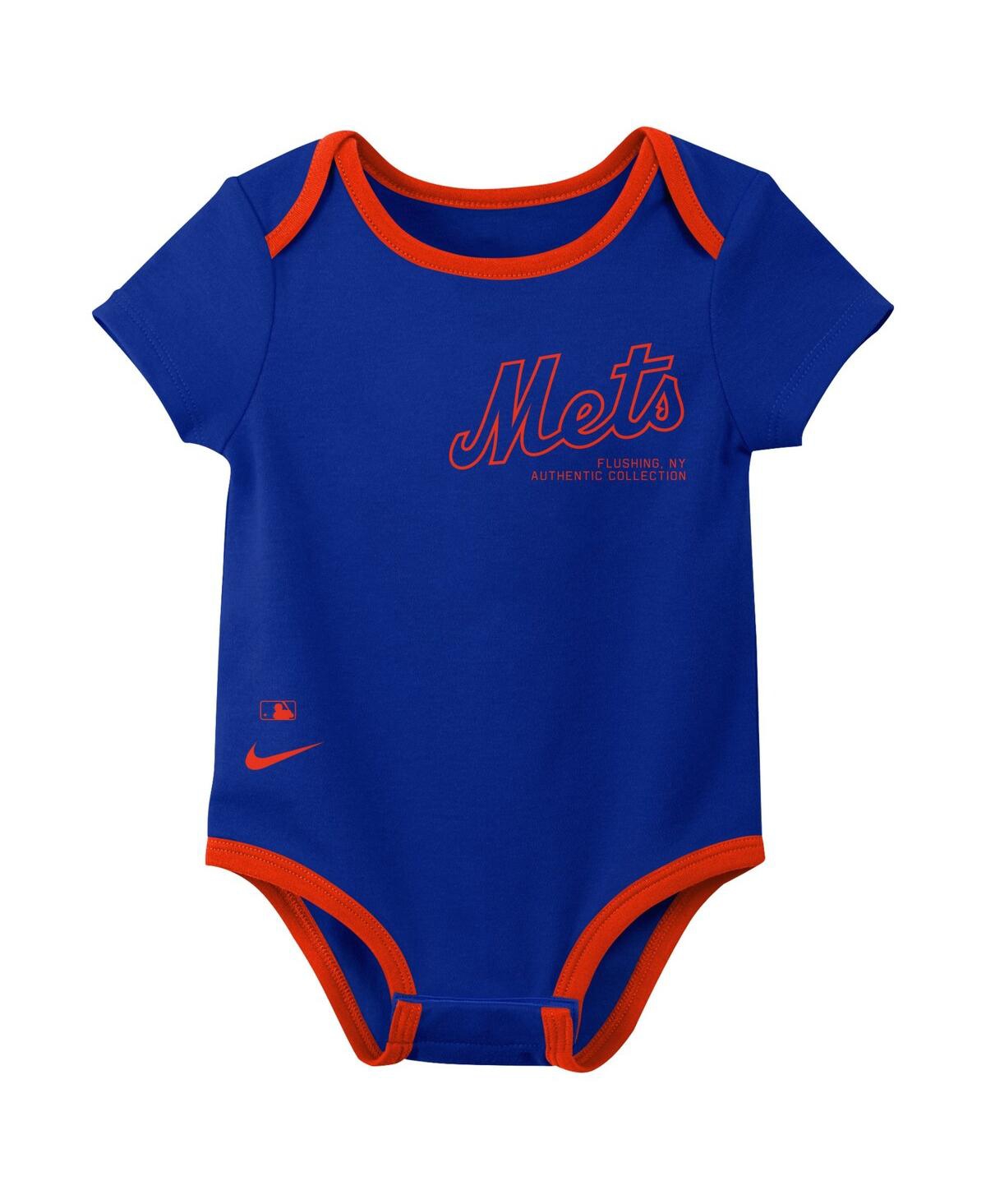 Nike Baby Boys and Girls New York Mets Authentic Collection Three-Pack Bodysuit Set