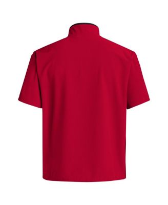 Men's Red NC State Wolfpack Coaches Sideline Half-Zip Short Sleeve Jacket