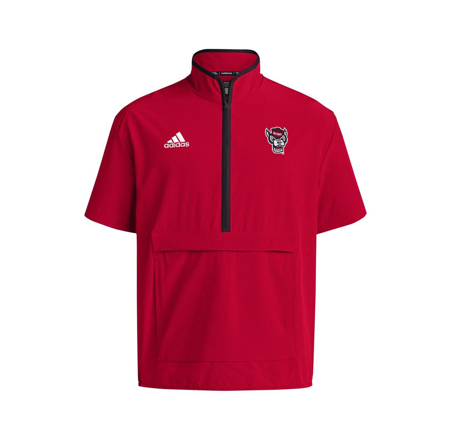 Men's Red NC State Wolfpack Coaches Sideline Half-Zip Short Sleeve Jacket