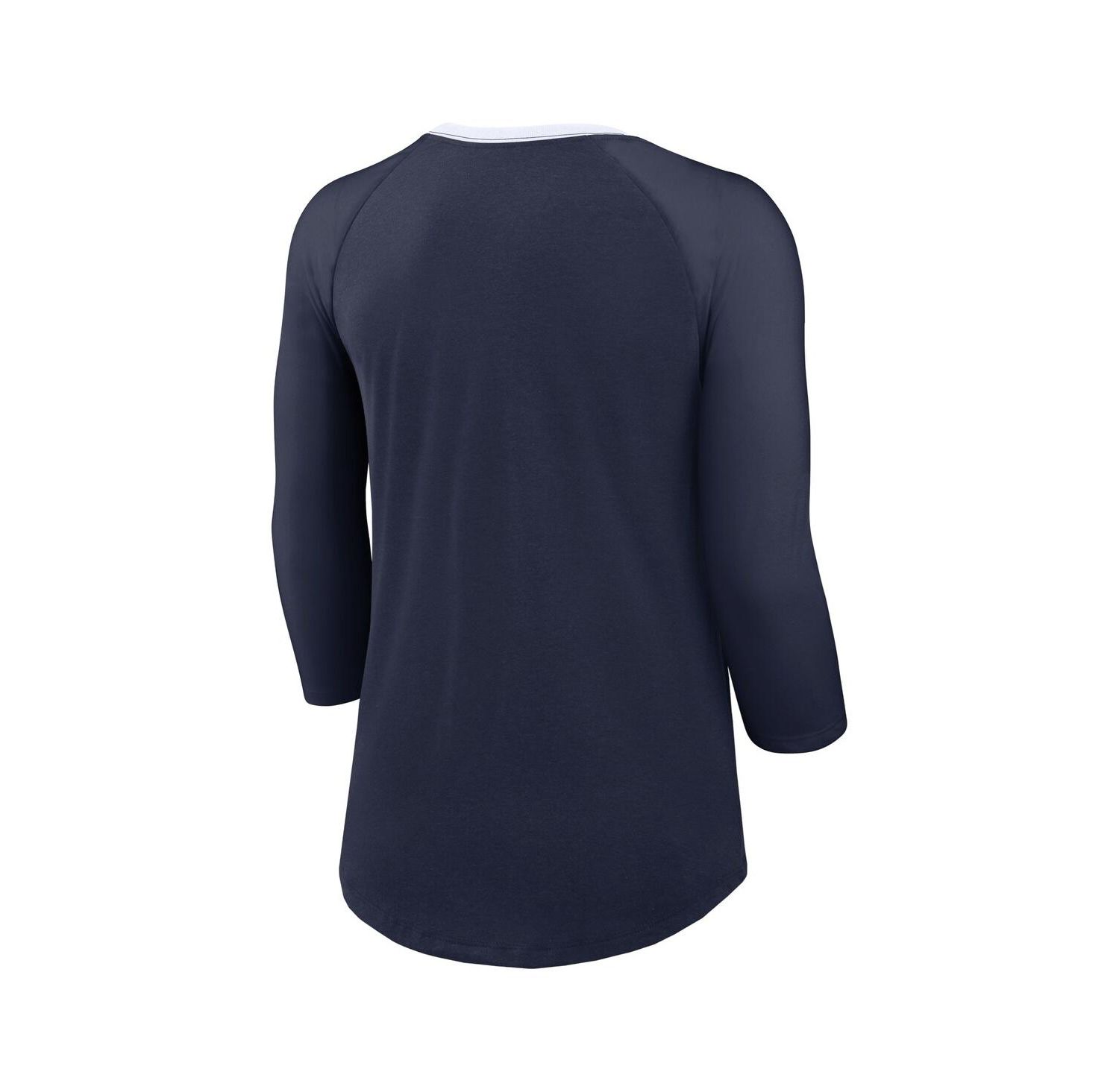 Women's Navy Dallas Cowboys Raglan 3/4 Sleeve T-Shirt
