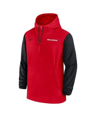 Men's Red Georgia Bulldogs 2024 Sideline Pregame Player Half-Zip Hoodie
