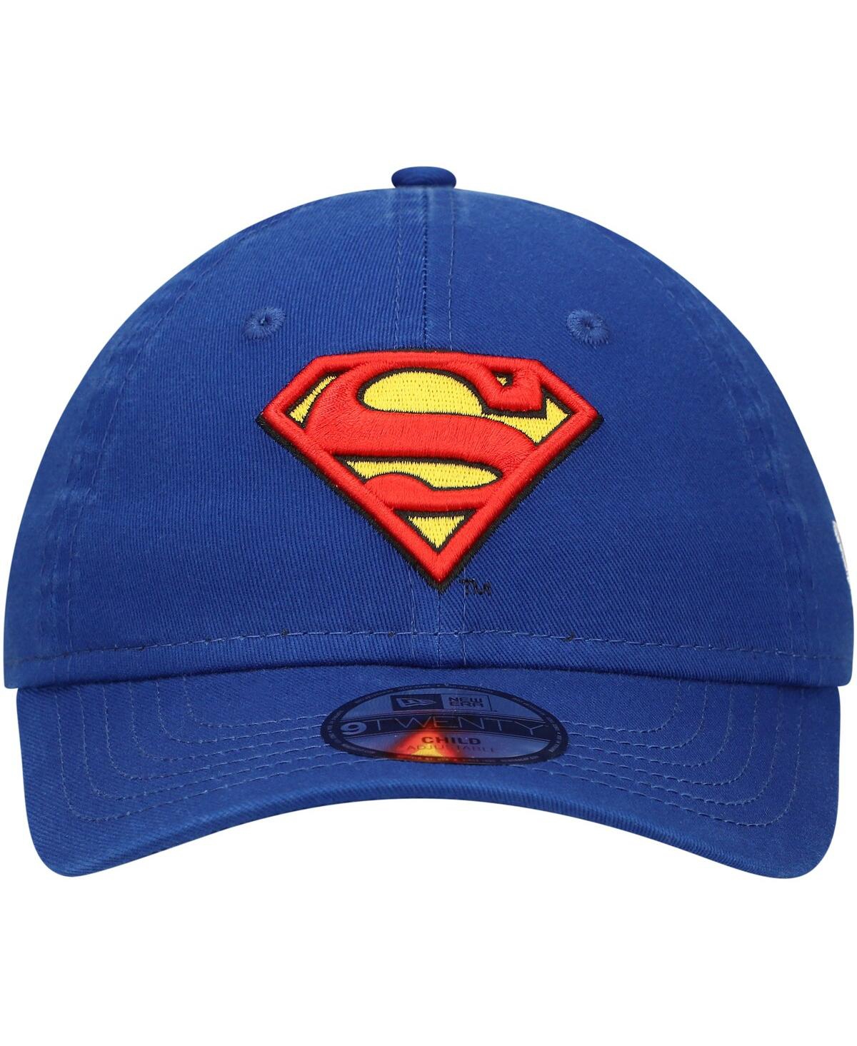 New Era Little Boys And Girls Blue Superman 9twenty Adjustable Hat In Blue
