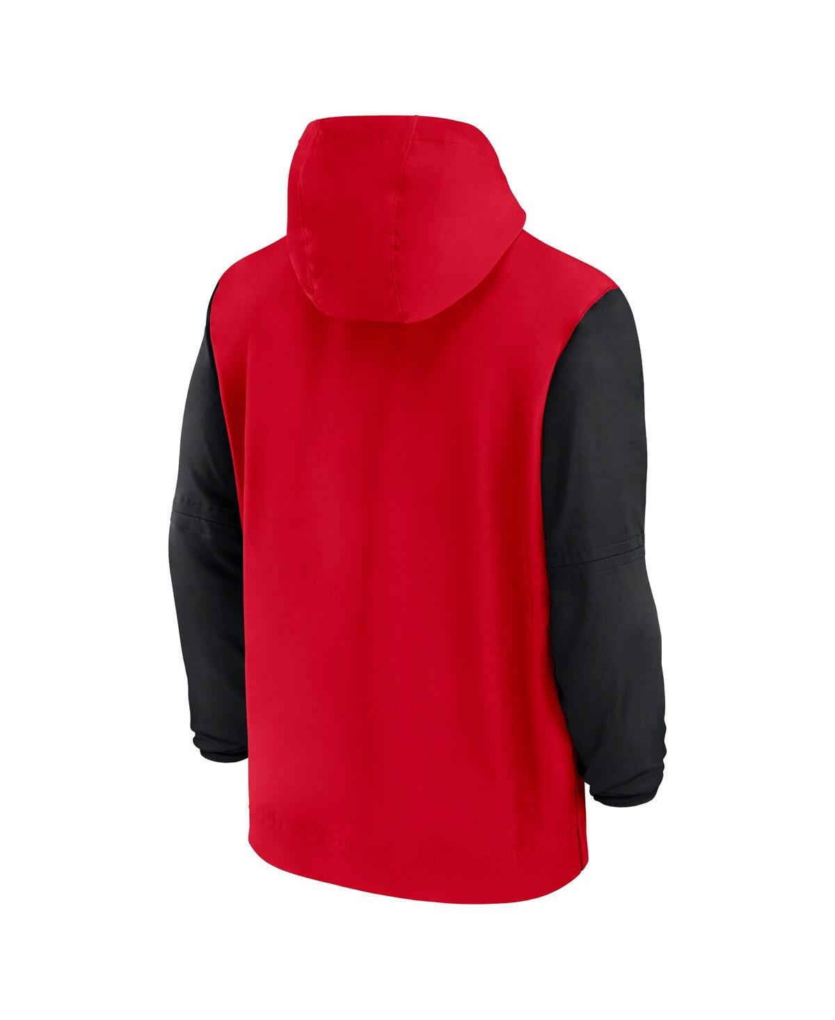 Nike Men'sGeorgia Bulldogs 2024 Sideline Pregame Player Half-Zip Hoodie - Red, Black