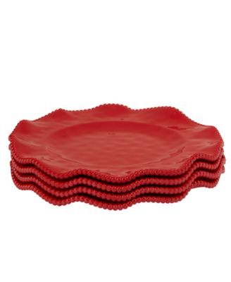 Perlette Red Dinner Plates, Set of 4