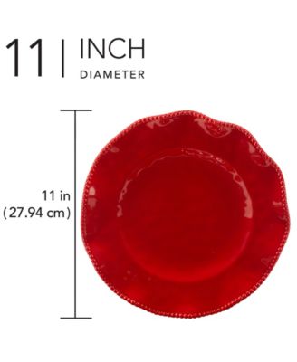 Perlette Red Dinner Plates, Set of 4