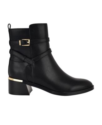 Women's Jasen Block Heel Almond Toe Dress Booties
