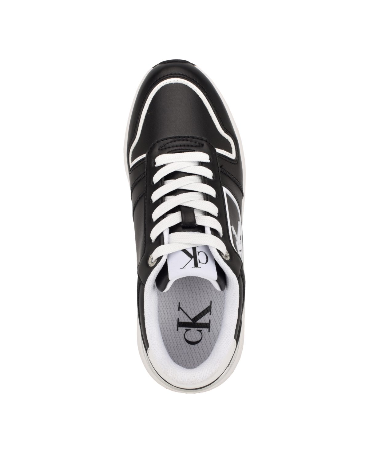 Calvin Klein Women's Vidya Almond Toe Casual Lace-up Sneakers -White