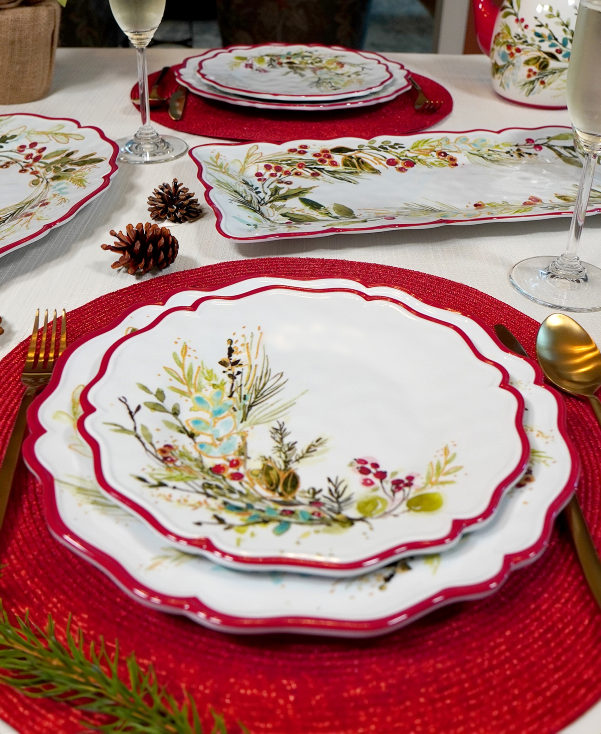 Certified International Christmas Gatherings Salad Plates, Set of 4