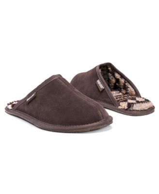 Men's Dave Printed Berber Suede Scuff Slippers