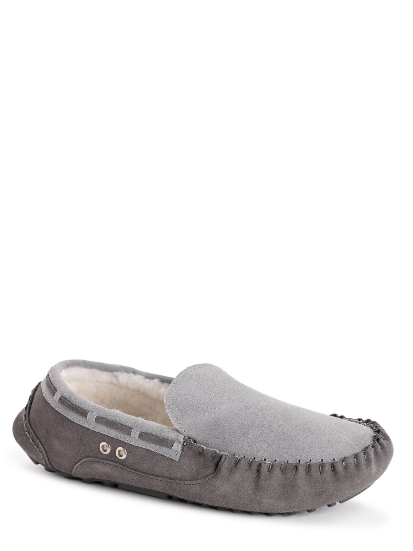 Мужские тапочки MUK LUKS Everett Moccasin Slippers, цвет: Тёмный серый — фото 1