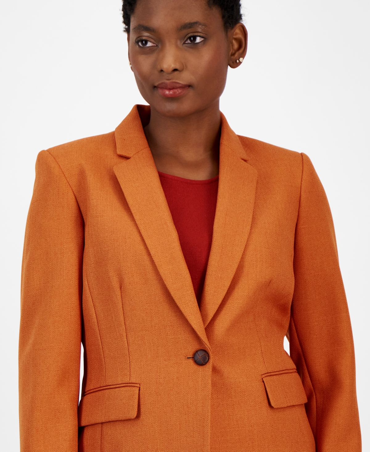 Tahari Asl Women's Peak-Lapel Single-Button Long-Sleeve Blazer
