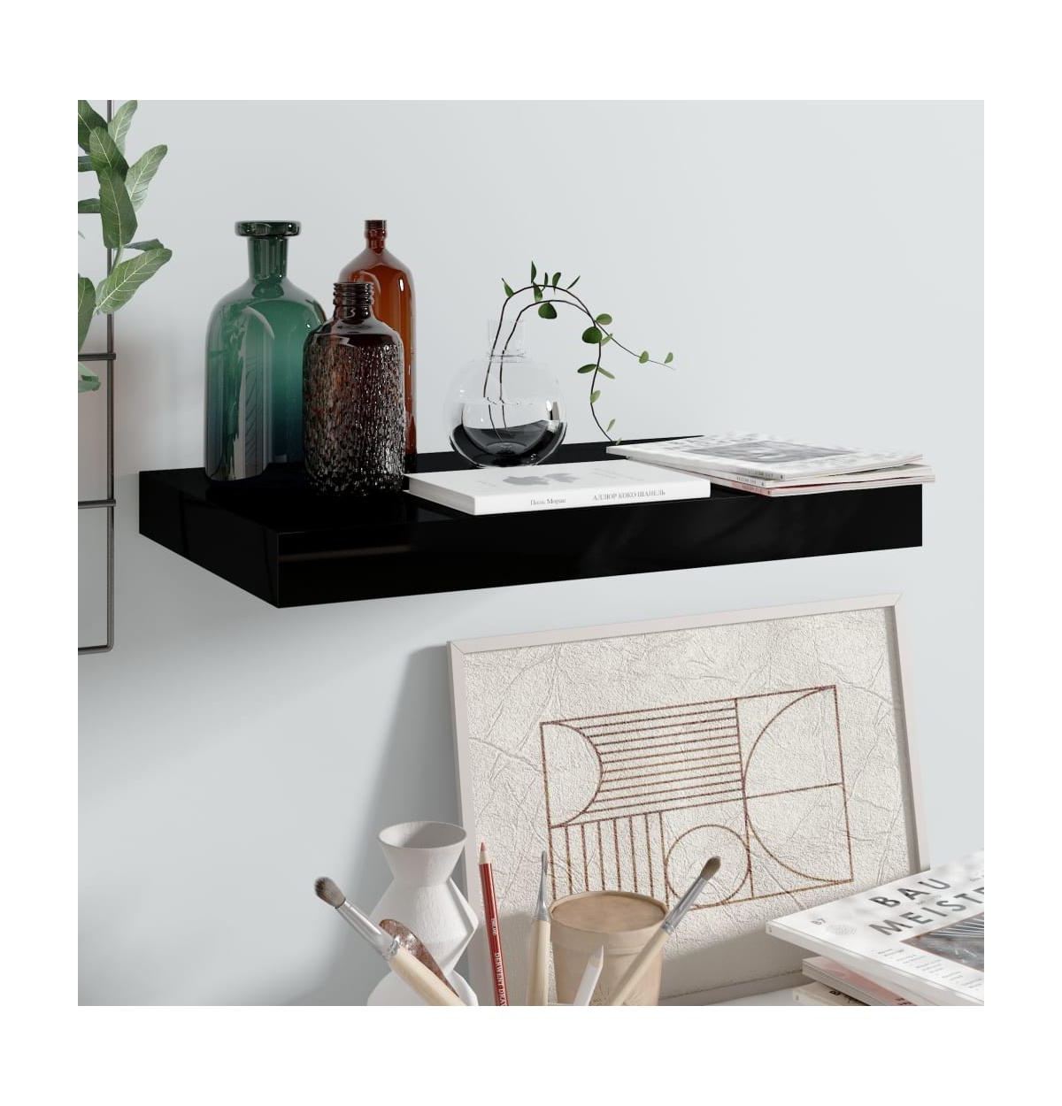 vidaXL Floating Wall Shelf High Gloss15.7