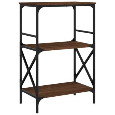Bookcase Brown Oak Engineered wood, Metal Medium Adjustable Feet