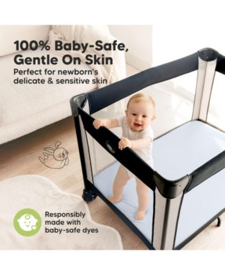 2-Pack Mini Crib Sheets, Pack and Play Sheets Fitted, Pack N Play Sheets, Organic Fitted Crib Sheet Cover