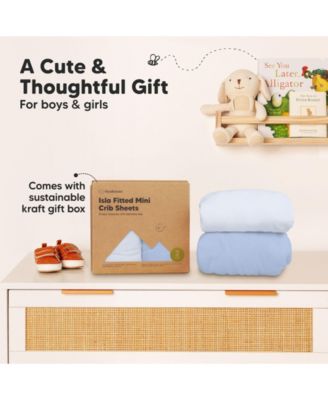 2-Pack Mini Crib Sheets, Pack and Play Sheets Fitted, Pack N Play Sheets, Organic Fitted Crib Sheet Cover