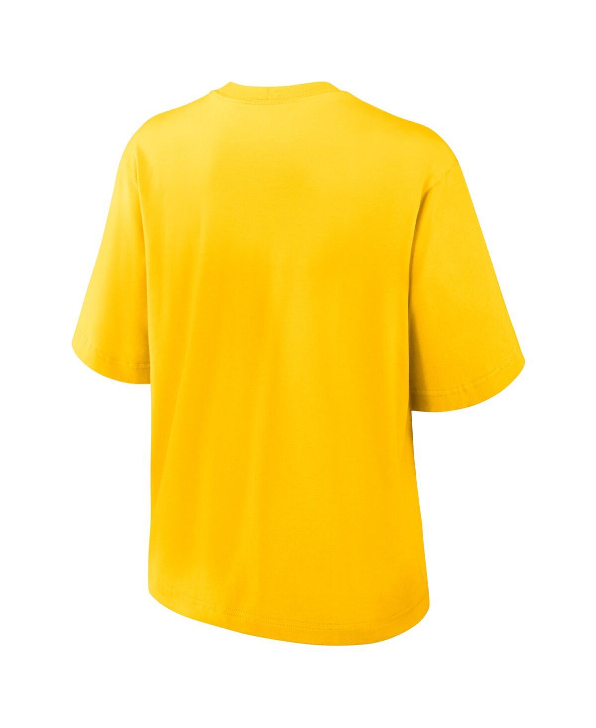 Nike Women'sMichigan Wolverines Boxy Legacy Established T-Shirt - Maize