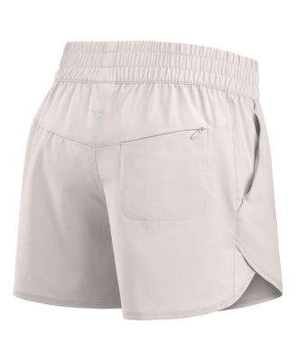 Women's White Michigan Wolverines Studio Woven Vibe Shorts