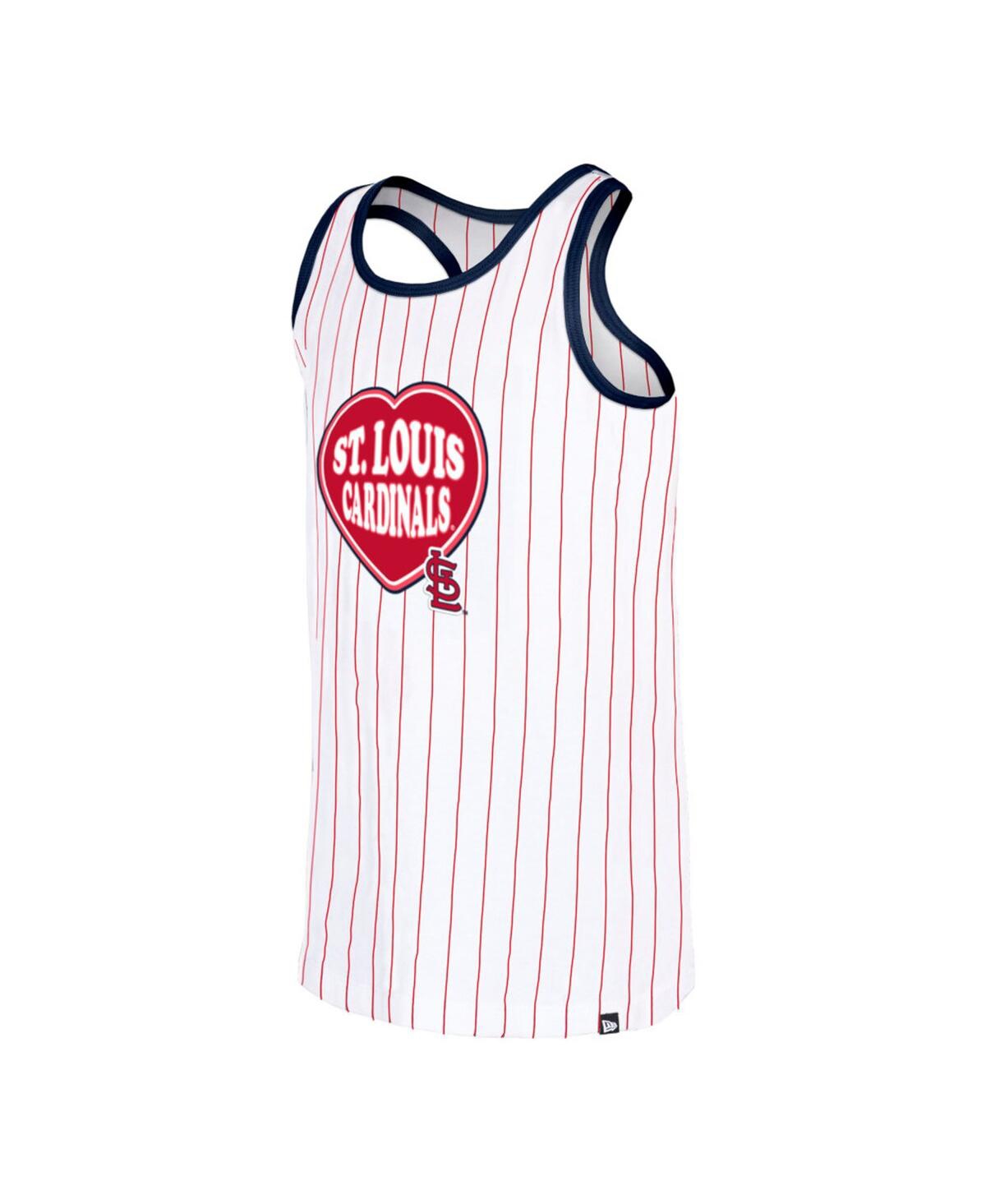 NEW ERA BIG GIRLS WHITE ST. LOUIS CARDINALS PINSTRIPE TANK TOP 