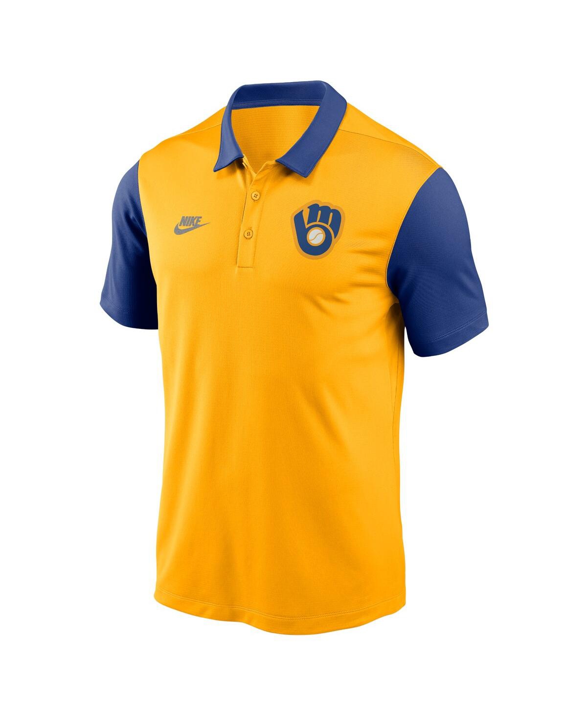 Nike Men'sMilwaukee Brewers Franchise Cooperstown Collection Polo - Gold