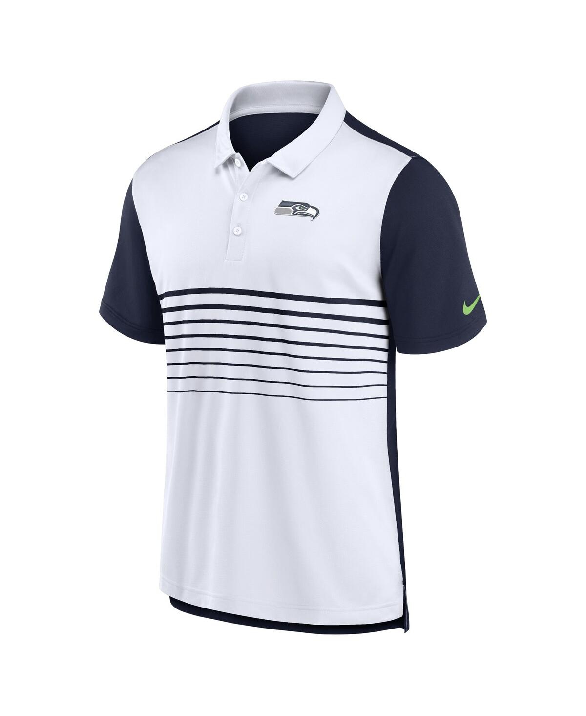 Nike Men's College Navy/white Seattle Seahawks Fashion Performance Polo In Navy,white