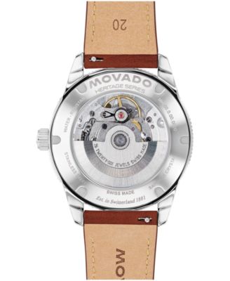 Men's Calendoplan S Swiss Automatic Cognac Leather Watch 40mm