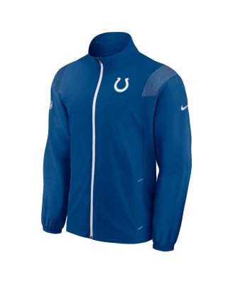 Men's Royal Indianapolis Colts Sideline Woven Logo Full-Zip Jacket