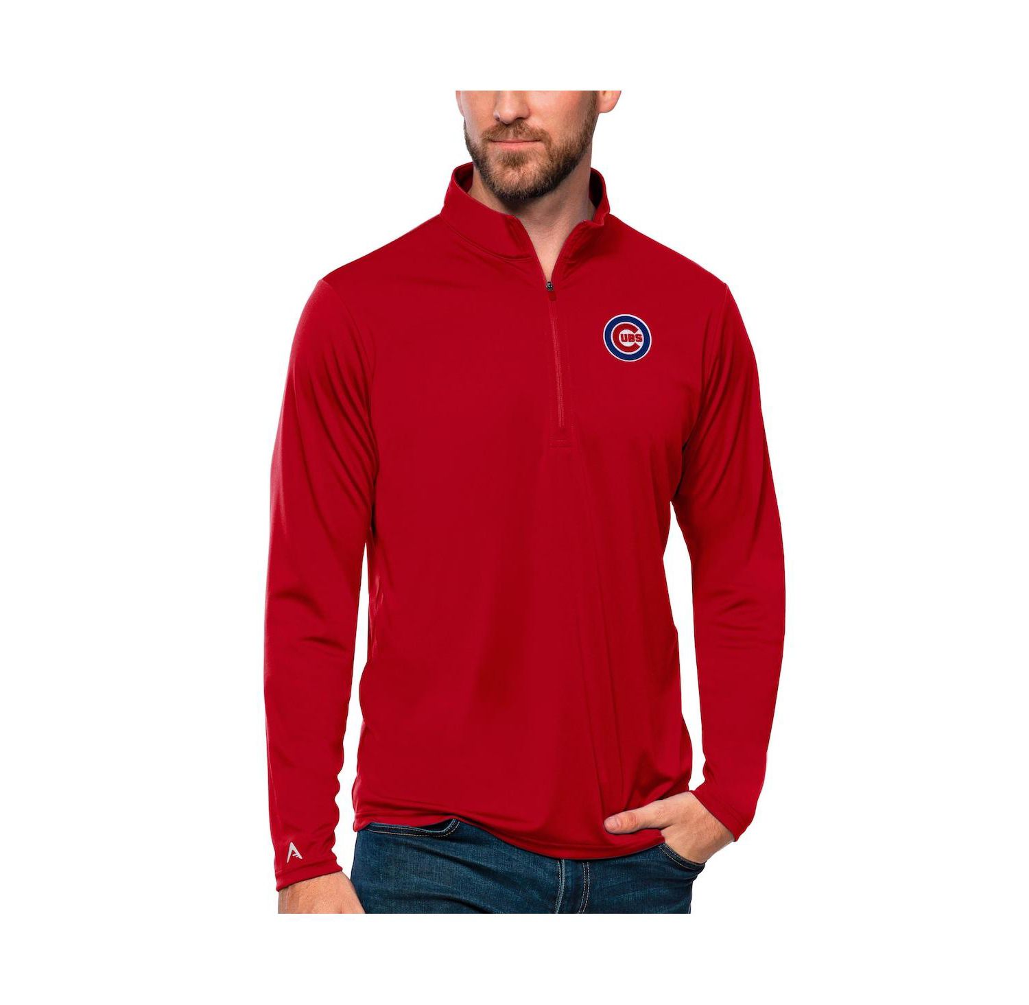Men's Red Chicago Cubs Tribute Quarter-Zip Pullover Top