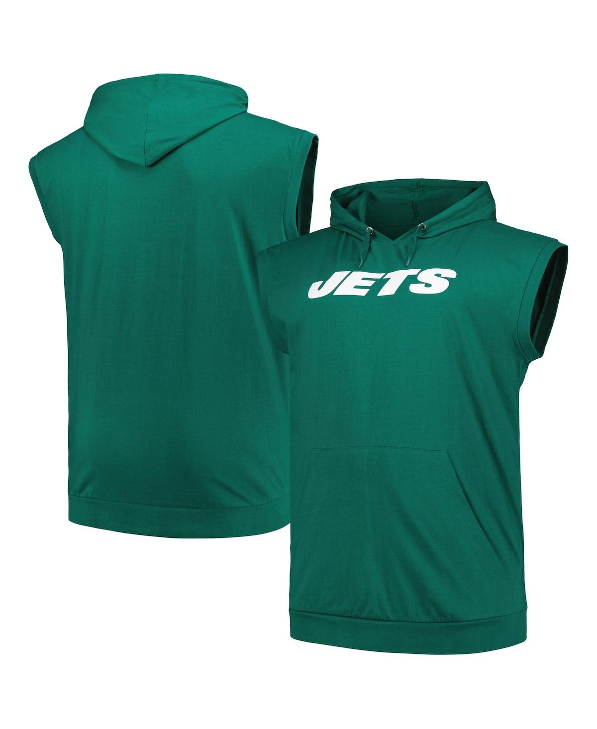 Fanatics Men's Green New York Jets Big Tall Muscle Hoodie Sleeveless T-shirt In Green
