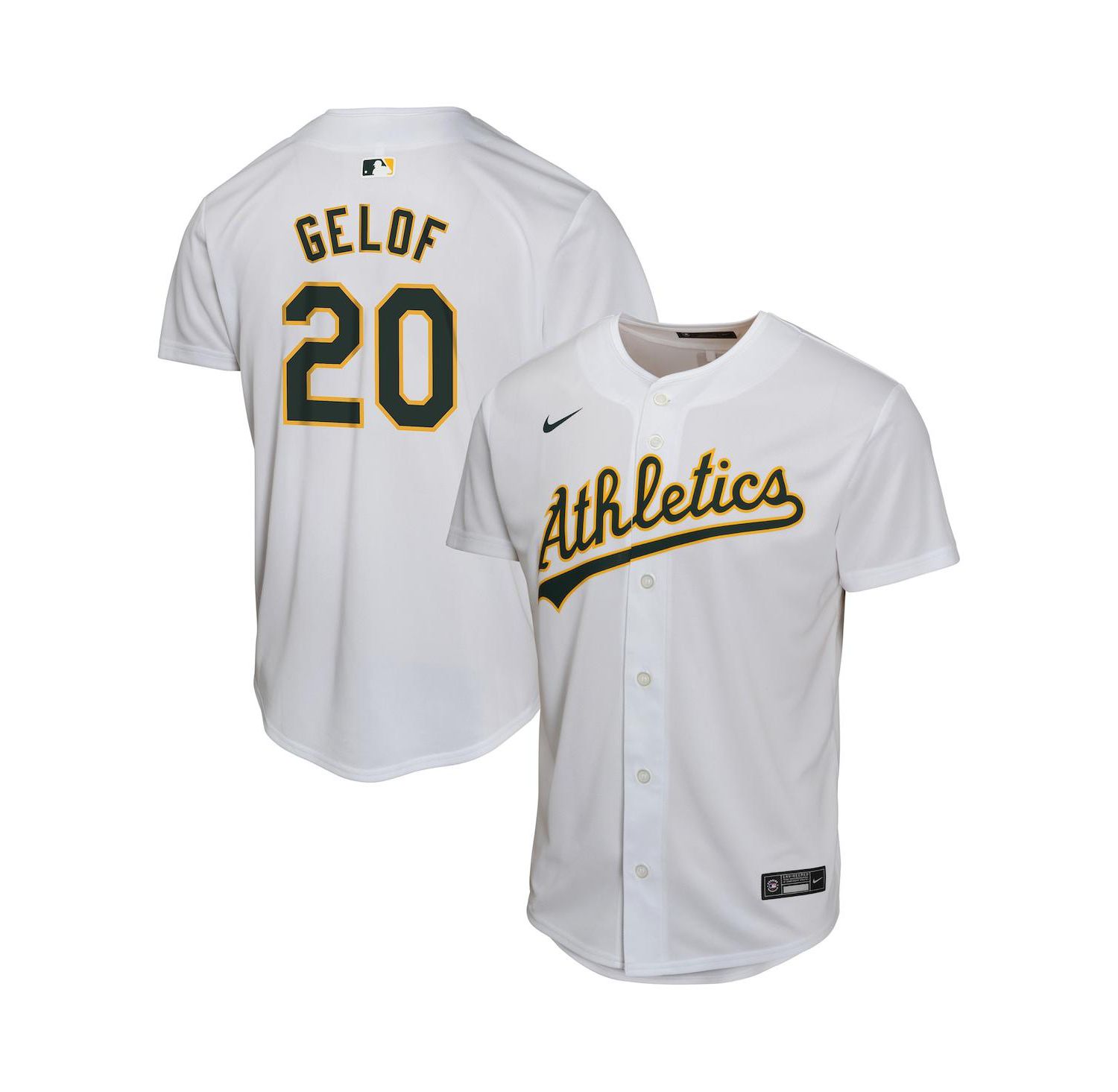 Big Boys and Girls Zack Gelof Gray Oakland Athletics Home Game Player Jersey
