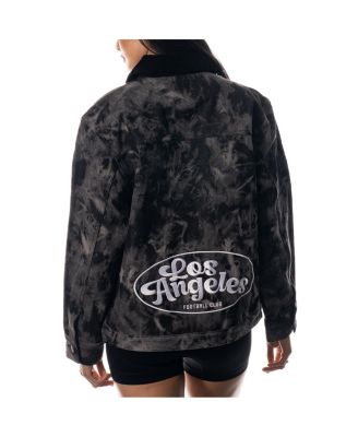 Women's Black LAFC Tie-Dye Button-Up Denim Jacket