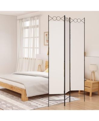 3-Panel Room Divider White 47.2"x86.6" Fabric